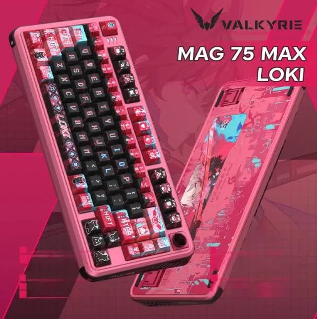 VALKYRIE VK75 Gasket Three Mode Mechanical Keyboard 75% TKL Hot Swappable Knob Premium Mechanical Keyboard