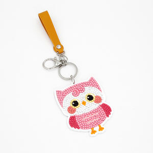 Kits <span class=keywords><strong>de</strong></span> <span class=keywords><strong>peinture</strong></span> artistique diamantée faits à la main DIY 3D hiboux porte-clés jouet pâte créative cadeau pour enfants et filles autres jouets éducatifs - Product Image 1