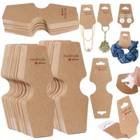 Porte-cartes en papier kraft blanc et brun fait main pour boucles d'oreilles, colliers, bracelets, emballage de bijoux, cartes de présentation