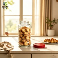 Stoples Kaca Tinggi Kapasitas Besar 700ml, Wadah Kosong Berpenutup Ulir untuk Acar Saus Penyimpanan Makanan Rumah Tangga