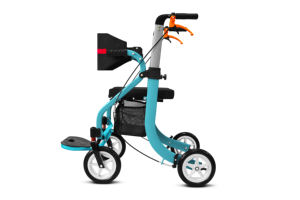 Il deambulatore ortopedico in lega <span class=keywords><strong>di</strong></span> alluminio aiuta la deambulazione su tutti i terreni con sedile e freni per la mobilità leggera - Product Image 2