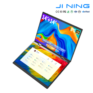Neuer Großhandels-Konvertibler Dual-Screen Intel Celeron N100 <span class=keywords><strong>Netbook</strong></span> 14+14 Zoll Touch IPS 16GB 32GB 512GB SSD 1TB 360° Drehbar - Product Image 1