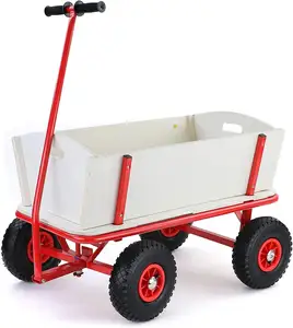 Cheap Tool Carts Wheelbarrow 4 Wheels Garden Tool Cart Kids Wagons Wooden Beach Trolley Cart