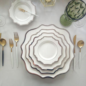 จานเซรามิกเคลือบสีเทาสำหรับงานแต่งงานและงานเลี้ยงดีไซน์ใหม่สำหรับตกแต่งบ้าน - Product Image 1