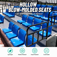 Chaise de stade en plastique PP moulée par soufflage sous vide DF Sports, la meilleure qualité pour salle de sport, extérieur, école, ou usage public