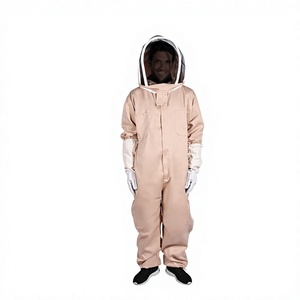 Combinaison d'apiculteur intégrale verte avec voile amovible, protection de niveau D, vêtement de sécurité coupe ample en polyester anti-coupure - Product Image 4