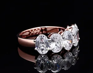 1 CT hình bầu dục cắt phòng thí nghiệm phát triển kim cương bạc engagement, đám cưới hoặc Đảng nhẫn từ đồ trang sức sản xuất, bán buôn và Nhà cung cấp