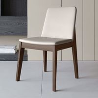Chaises de salle à manger italiennes modernes, style nordique simple, pieds en bois massif, chaises de salle à manger décontractées avec dossier en cuir pour la maison, le salon, L046