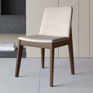 Chaises <span class=keywords><strong>de</strong></span> salle à manger italiennes modernes, style nordique simple, pieds en bois massif, chaises <span class=keywords><strong>de</strong></span> salle à manger décontractées avec dossier en cuir pour la maison, le <span class=keywords><strong>salon</strong></span>, L046 - Product Image 4