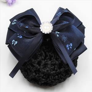 Tête coréenne fleur <span class=keywords><strong>doux</strong></span> bureau filet à cheveux Satin pince à cheveux couverture filet Tulle curling nœud papillon chignon <span class=keywords><strong>Snood</strong></span> femmes cheveux accessoires - Product Image 1