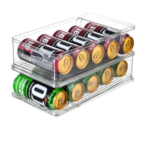 Organisateur de canette de Soda à roulement automatique pour réfrigérateur, congélateur, support de stockage, distributeur de boissons, récipient en plastique transparent - Product Image 1
