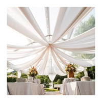 Voilages blancs en mousseline ignifuges pour décoration de mariage, tentes à baldaquin et draperies de plafond