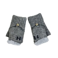 Gants thermiques d'hiver pour hommes, doublés polaire, en plumes de poulet épaissies, demi-doigts avec rabat, sans doigts, mi-longueur, à bout ouvert
