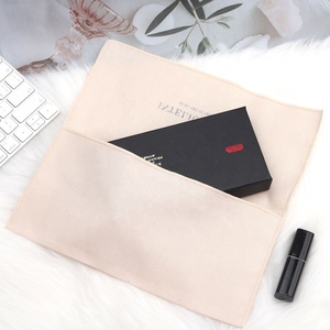 Eco-friendly Luxury Custom Logo Printing Cotton Twill Bone <b>Envelope</b> Bag Makeup Cosmetic Packaging Shopping Bag Cotton Dust Pouch - Product Image 5