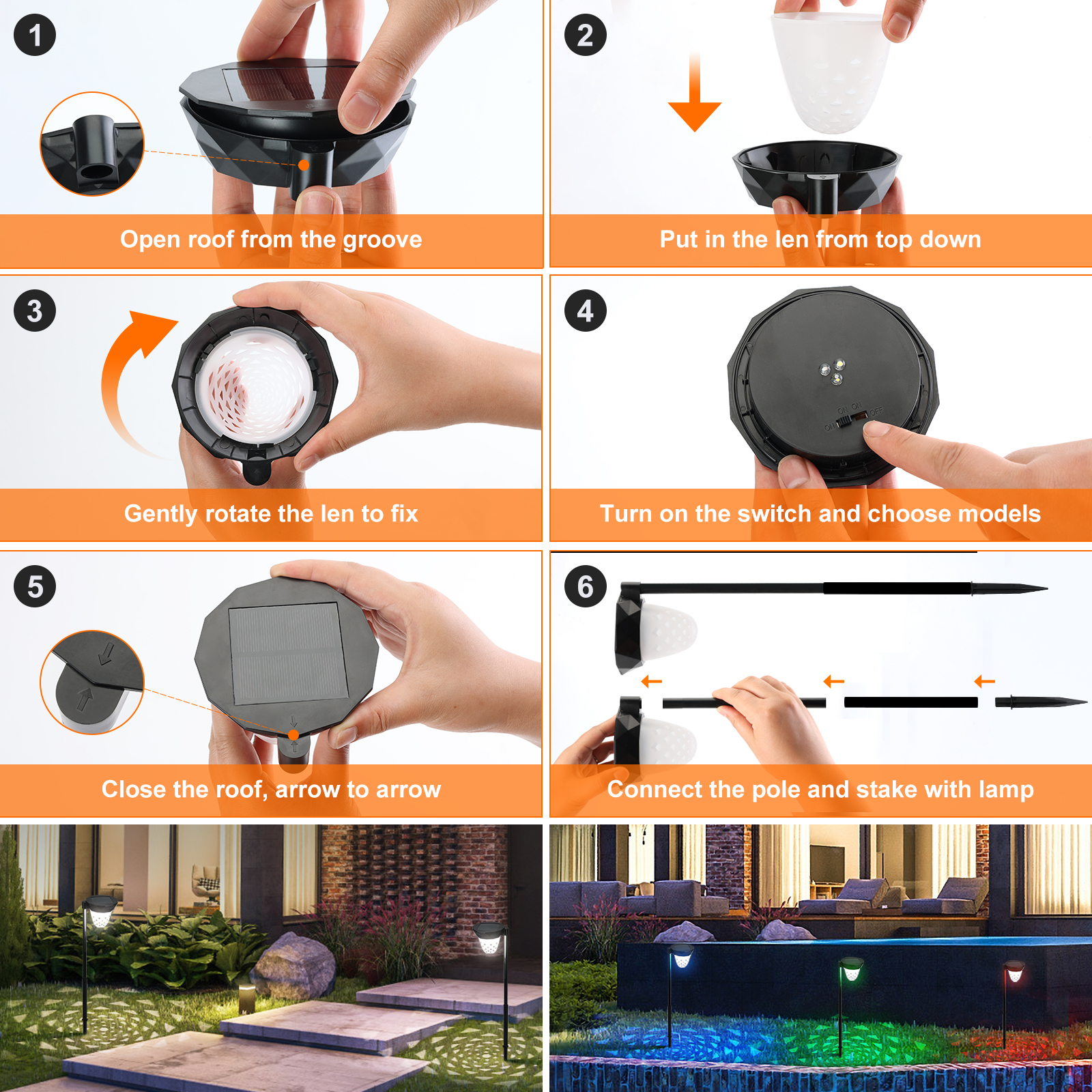 Aluminum Alloy Solar Powered Landscape Lights Outdoor Solar Powered LED Garden Light