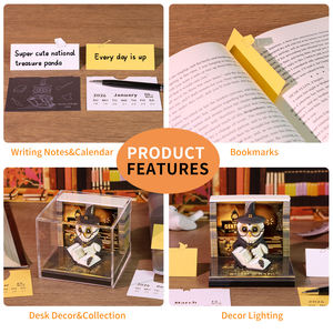 Bloc-notes lumineux 3D en papier découpé pour fans <span class=keywords><strong>de</strong></span> <span class=keywords><strong>Harry</strong></span> Potter, sculpture hibou sorcier, calendrier et bloc-notes <span class=keywords><strong>de</strong></span> bureau - Product Image 5