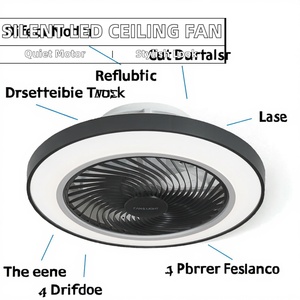 Ventilateur de plafond décoratif moderne de haute qualité, 5 pales, diamètre 50 cm, avec lumière LED silencieuse et moteur DC - Product Image 2