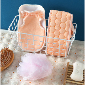 Bath towel, bath sponge, three-piece set, long strip, back scrubber, bath gloves, bath flower set - Product Image 2