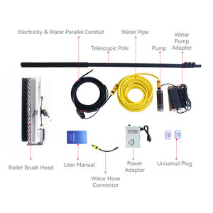 Solar Panel Cleaning Roller Brush with Soft PP and Nylon Bristles Telescopic Long Handle for PV System Maintenance - Product Image 6