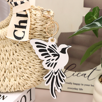 Breloque de sac en forme de fleur 'Bird Paradise', porte-clés tendance, pendentif floral pour sac, ornement, cadeau de vacances, anneau décoratif pour clés