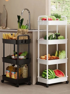 Nuevo carro piso cocina baño estante móvil de varios pisos mesita de noche dormitorio sala de estar estante de almacenamiento estante portátil móvil - Product Image 2