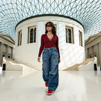 Jeans personnalisés pour femmes, jeans plissés, pantalons pour femmes, jeans féminins