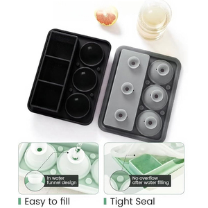 Stampo per Cubetti di Ghiaccio in Silicone 2 in 1, Forma Quadrata e Sferica, Trasparente, Ideale come Regalo per Uomini - Product Image 2