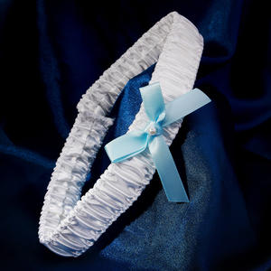 महिलाओं के लिए सरल नीले रिबन धनुष सुरुचिपूर्ण पैर सामान महिलाओं के लिए लोचदार खिंचाव डिजाइन फैशन जांघ स्ट्रैप - Product Image 2