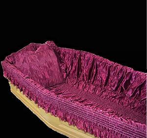 Juego de Forro Interior para Ataúd de Satén Rojo al por Mayor con Borde con Volantes, Tela Interior para Ataúd Funerario, Forro Decorativo para Ataúd - Product Image 1