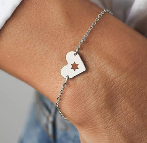 Jietao - Cadena Ajustable con Colgante de Estrella de David Hueca en Acero Inoxidable, Joyería para Boda o Aniversario - Product Image 3