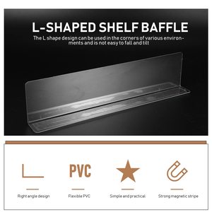 Diviseurs d'étagères en plastique transparent magnétiques personnalisés en forme de L, séparateurs de marchandises, organisateurs de produits pour rayonnages de gondoles de supermarché - Product Image 1