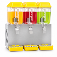 Distributeur de boissons froides commercial 16L*3, économie d'énergie, robinets en acier inoxydable, tuyaux de refroidissement en cuivre rouge de qualité supérieure