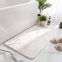 Роскошная белая золотая микроволоконная ковровая полка для ванной комнаты