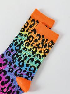 Calzini Mid-Tube leopardati da donna a quattro stagioni in maglia traspirante alla caviglia con motivo animale per uso quotidiano primaverile - Product Image 4