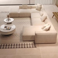 Ensemble de canapé-lit convertible minimaliste de luxe, meubles modulaires pour salon avec éléments décoratifs