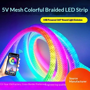 Bande LED réticulée étanche IP65 USB 360 degrés 5V WS2812B WS2811 RVB intelligente adressable Néon Flexible Cuivre Contrôle par application - Product Image 2