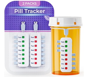 Organizador de Pastillas Portátil Reutilizable con Respaldo Curvo, Indicadores Codificados por Colores para Plan de Seguro de Salud - Product Image 1