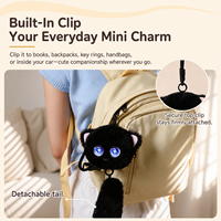 Pendentif chat en peluche interactif à commande vocale IA, contrôle par application Tuya, yeux LED expressifs, queue détachable, porte-clés