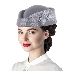 Sombrero <span class=keywords><strong>de</strong></span> fieltro <span class=keywords><strong>de</strong></span> flores <span class=keywords><strong>de</strong></span> nuevo diseño, <span class=keywords><strong>boina</strong></span> para mujer, sombrero <span class=keywords><strong>de</strong></span> pintor, tocado <span class=keywords><strong>de</strong></span> boda africano - Product Image 6