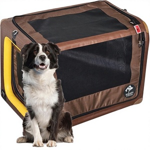 Jaula de Transporte para Perros con Función de Airbag, PVC de 4 cm de Grosor, Transpirable y Plegable, Disponible en Almacén de la UE |   Soporte para Maletero y Asiento Trasero S-M Air-Chamber De - Product Image 1