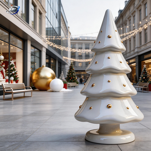 ประติมากรรมต้นคริสต์มาสไฟเบอร์กลาสขนาดใหญ่ ของตกแต่งลานพลาซ่าเชิงพาณิชย์ ประติมากรรมต้นคริสต์มาส FRP สร้างสรรค์ ศิลปะตกแต่งภูมิทัศน์เทศกาล - Product Image 2