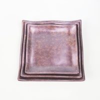 Assiette carrée en mélamine mate pour sushis et fruits de mer, écologique, compatible lave-vaisselle, service de table pour hôtel, vente directe usine, salade wasabi