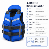 Gilet de sauvetage pour rafting en eaux vives 150N, Oxford 600D, mousse NBR, PFD réglable pour le sauvetage en rafting commercial