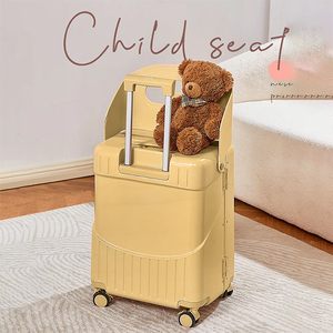 Wholesale Luxury Fashionable Ride-On Children's Luggage 20 Inch Lightweight PC Aluminium Plastic Carry-On <strong>Baby</strong> <strong>Seat</strong> <strong>Suitcase</strong> - Product Image 6