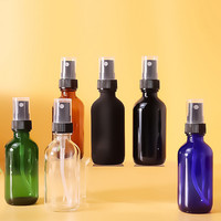 Flacon pulvérisateur atomiseur en verre Boston rond personnalisé vide, 1oz, 2oz, 4oz, 8oz, 16oz, 8 oz, ambré, transparent, bleu, vert, avec pulvérisateur à brume fine