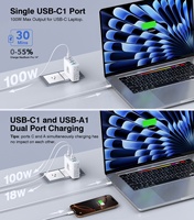 Adaptateur secteur portable HNT GaN 120W double type C 4 ports multi-prises pour ordinateurs portables PD&QC, chargeur très rapide pour téléphone portable