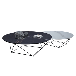 Ensemble de meubles de chambre à coucher de luxe moderne, table basse en marbre et acier inoxydable doré, accessoires de décoration intérieure en métal Jiele - Product Image 1