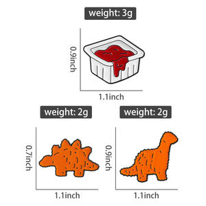 Dinosaurus Koekjes Ketchup Emaille Pin Cartoon Dierenvoer Broche Revers Badge Rugzak Sieraden Cadeau voor Vrienden Groothandel - Product Image 6