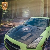Couvercle de capot de moteur de voiture en fibre de carbone transparent pour Nissan GTR R35