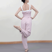 Combinaison de danse pour adulte, combinaison de sport en polyester rose pour l'entraînement